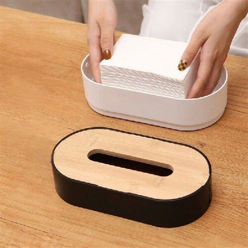 Tissue Box Holder Bamboo Cover Toilet Paper Box Napkin