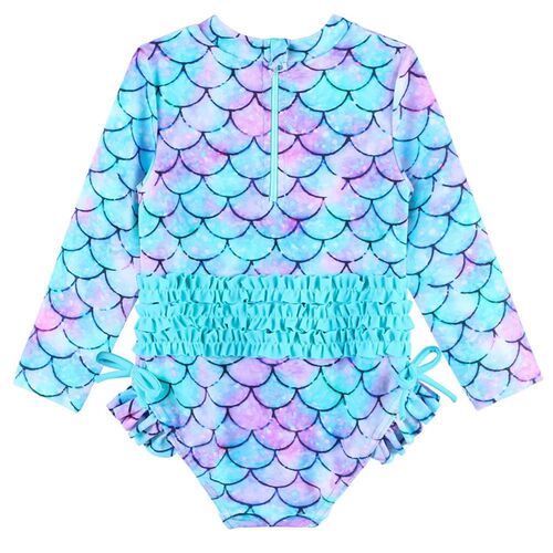 BAOHULU Cute Toddler Baby Girl Swimwear Long Sleeve UPF50+ I