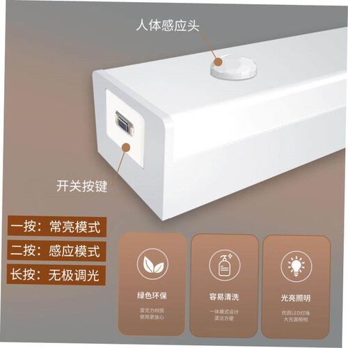 Motion Sensor LED Night Light USB Rechargeable Lamp感应灯