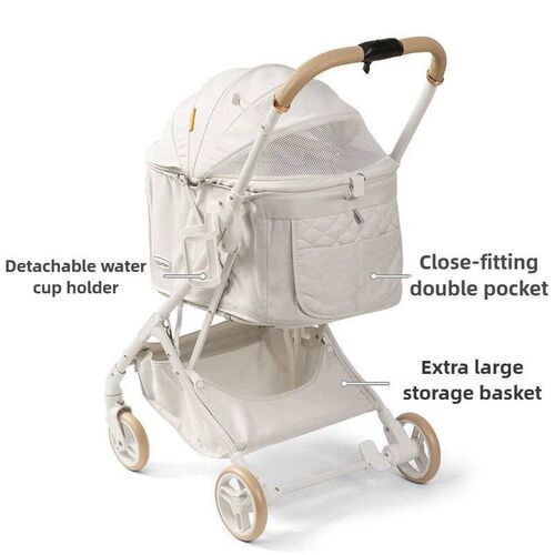 Outdoor Pet Stroller Pram One Click Folding Stroller Dog Cat