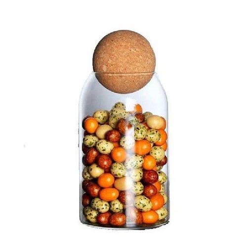 1Pc Cork Glass Coffee Jars With Lid, Kitchen Food Bean Tank