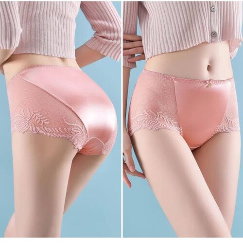 Luxury High Waist Lace Panties womens traceless Ice Silk Sa