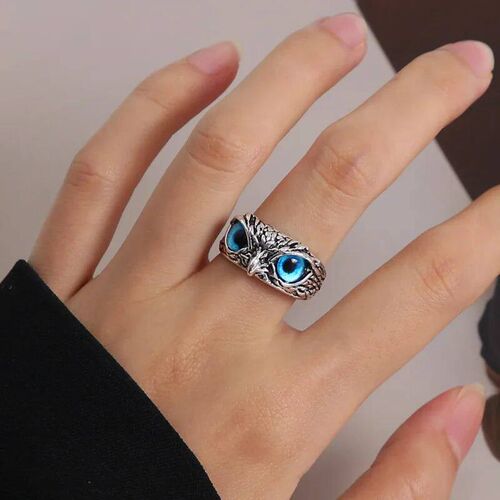 Fashion Charm Vintage Owl Ring for Men Women Cute Animals Ow