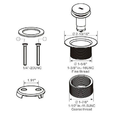 Chrome Tip Toe Bathtub Tub Drain Conversion Kit Assembly,