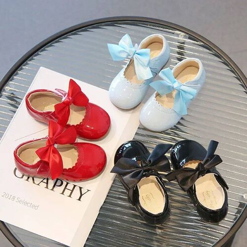2024 Spring Autumn Little Toddler Girl Leather Dress Shoes K