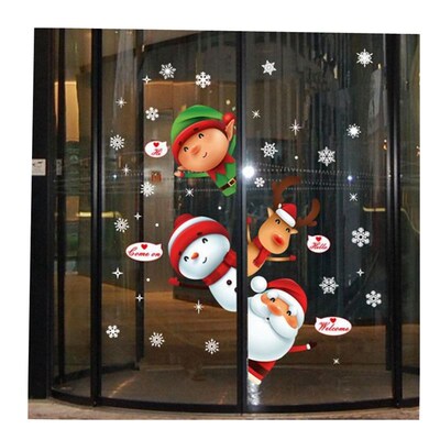 Merry Christmas Decoration for Home 2023 Wall Window Sticker