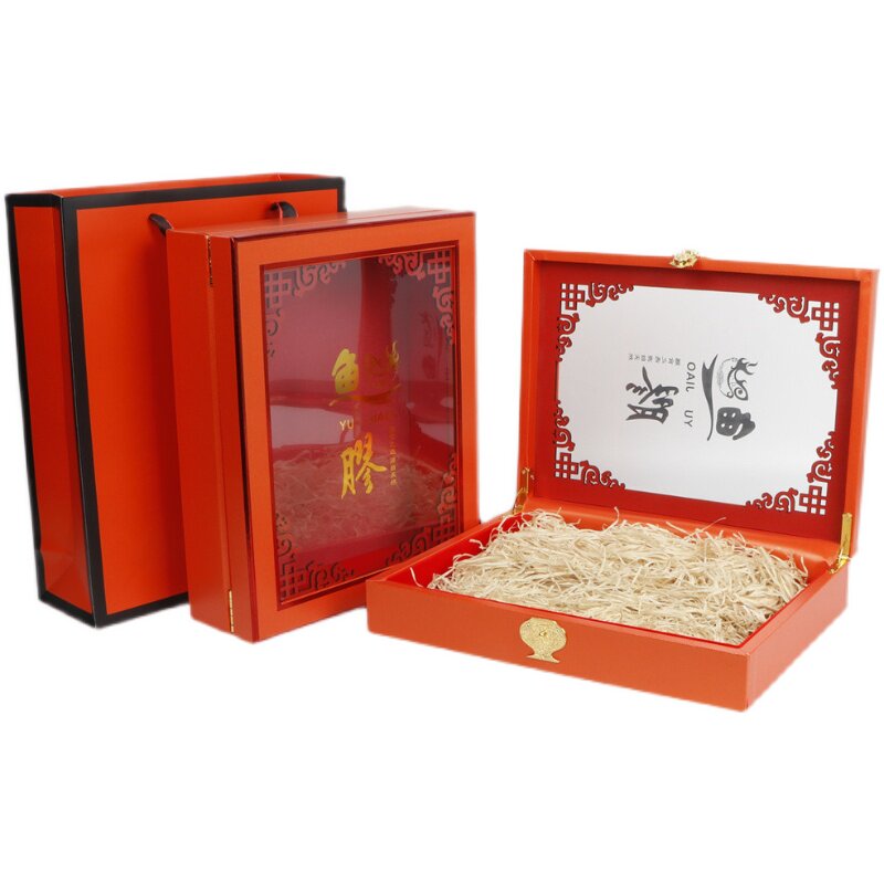 新款橙色鱼胶包装盒开窗0克0克花胶鳘鱼胶展示盒礼品盒空盒子,包装,礼品盒,淘宝优惠券,粉丝福利购,淘宝优惠卷