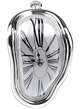 西班牙达利融化扭曲钟表抽象艺术记忆的永恒桌面静音挂钟装饰道具