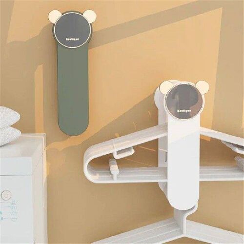 Bear Telescopic Clothes Hanger Storage Rack Non punching