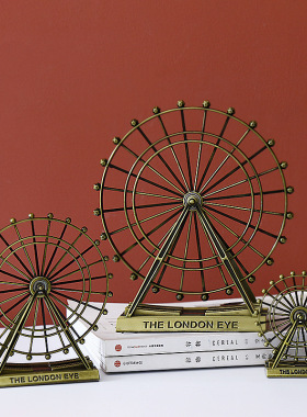 鲸鸿超市卖场店铺软装美陈摆件复古摩天轮大本钟创意家居工艺饰品