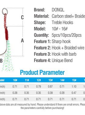 DONQL 5/10/20pcs Fishing Hooks Set Barbed Single Circle Carp