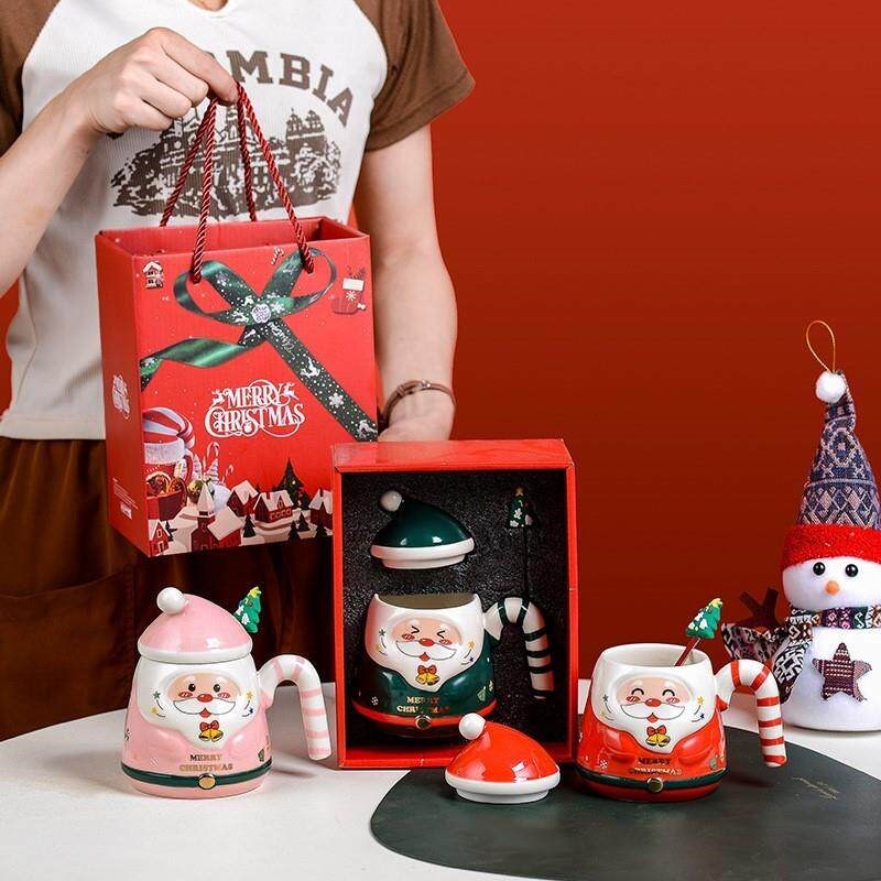 cartoon Santa Claus ceramic  cute hand color water  wi - 实物图