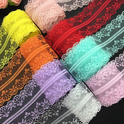 10yds 40mm Wide Bilateral Handicrafts Embroidered Net Lace T