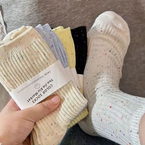 Newautumn Winter Fashion Cotton Knitted Women Socks Solid Ja