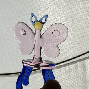 淄博山琉璃特产家具非遗欧美意大利玻璃中古摆件手作烧制带花椅子