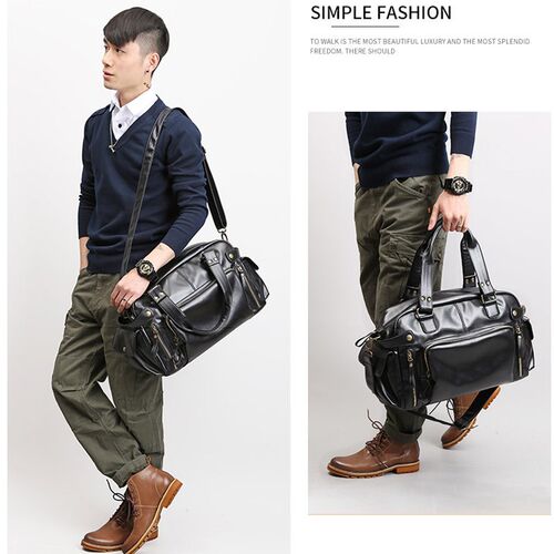Mens Soft Leather Briefcase For Laptop Tote Bags Business S