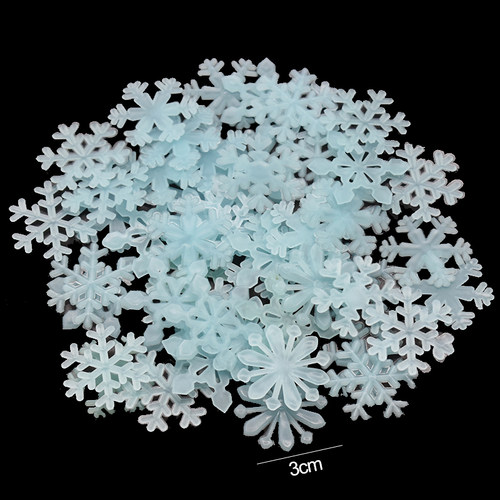 50Pcs Luminous Snowflake Wall Stickers Glow In The Dark Deca