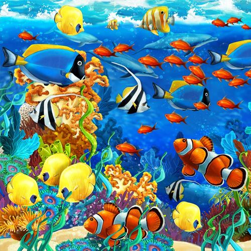 Custom Self adhesive Floor Mural Wallpaper 3D Submarine Wor