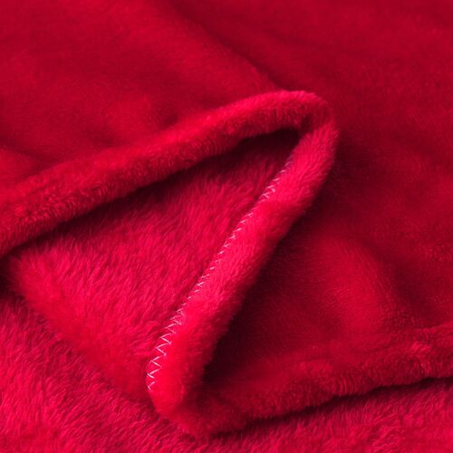 Red Flannel Blanket Soft Throw Blanket On Sofa Bed Plane Tra