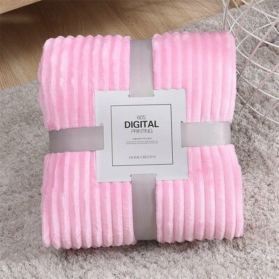 Cloud Mink Cashmere Ribbed Blanket Flannel Blanket Thickened