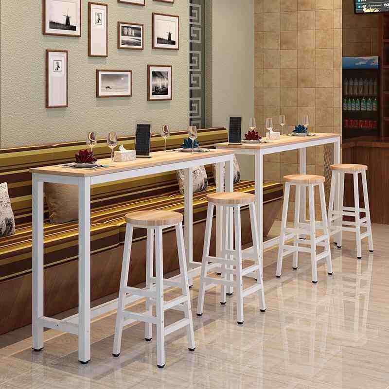 Bar counter high desk dining breakfast table workbench stool图片