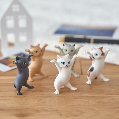 5pcs Set Funny Cat Pen Holder Toy Hold Everything Cat Earpho