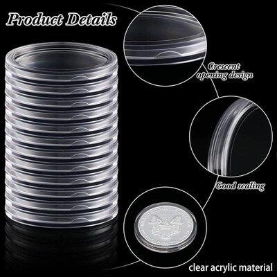 10/25/50pcs/lot Transparent Plastic Coin Holder Coin Collect