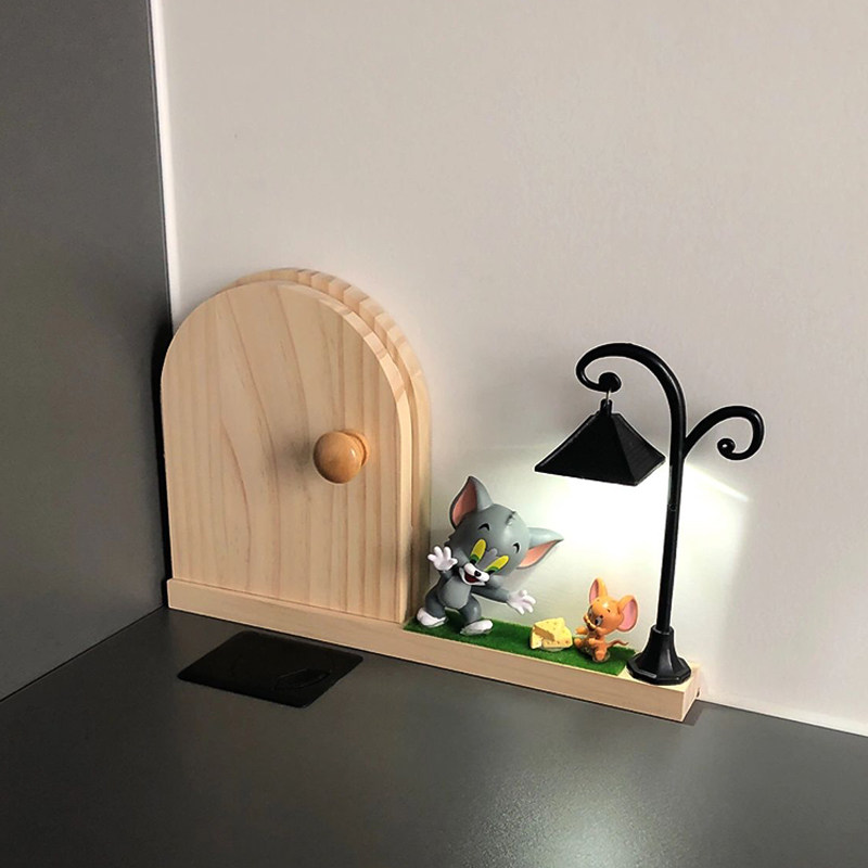 卡通开关贴保护杰瑞的门插座遮挡装饰墙贴创意实木按钮面板盖板,家居饰品,开关贴,淘宝优惠券,粉丝福利购,淘宝优惠卷