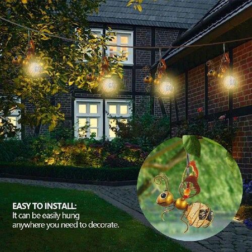 Solar Powered Hanging Bug Light Hanging Flying Insects Lamp