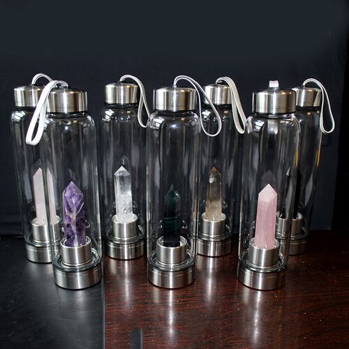 water bottle Drop Shipping Natural Crystal Point Healing Obe
