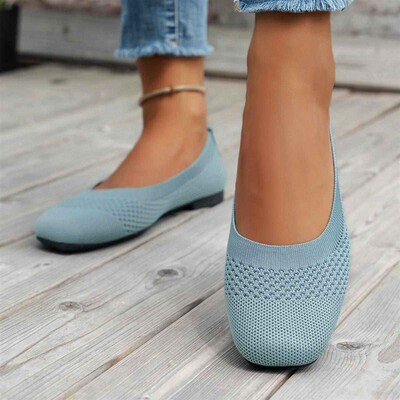 women flat shoes knit shoes big size 43针织鞋平底鞋女鞋单鞋