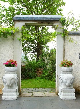 庭院花盆室外花园装饰花器阳台造景布置别墅门口大象墩子吉祥摆件