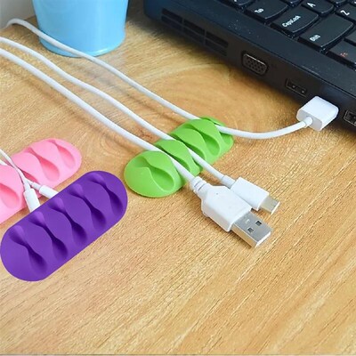 Silicone Multifunctional USB Data Cable Holder For Mobile Ph