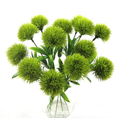 1PC Green Dandelion Artificial Flowers Real Touch 25cm Plast