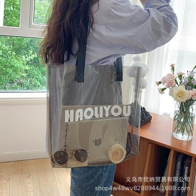 韩版果冻透明包pvc防水手提袋大容量干湿分离游泳包泳衣收纳包袋