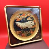 新中招式 礼品金银创01金意艺术摆件仿金箔画龙鱼财客厅办墙公壁挂