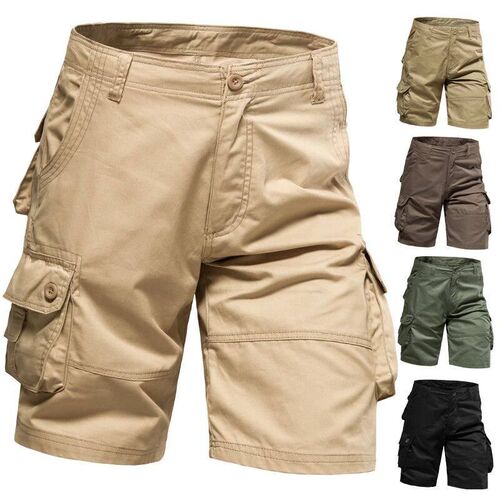 Men Short Looe Large Size Multi-Pocket Overall Summer Cotto