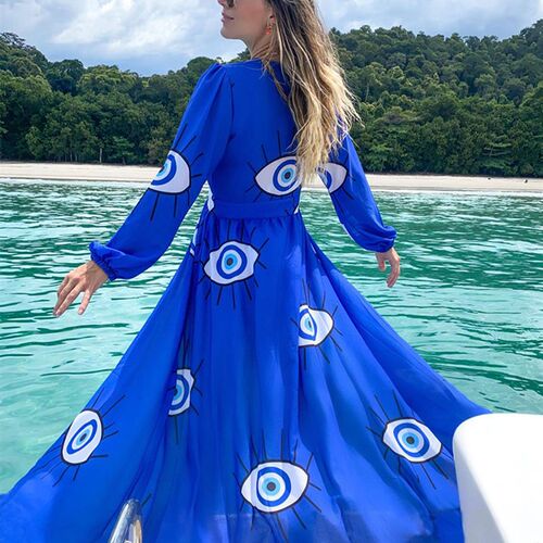 Super Quality Comfortable Fabric Wrinkle-free Blue Eyes Chif