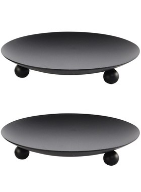 复古铁艺烛台铁盘蜡烛台托盘浪漫婚礼烛光晚餐蜡烛杯金属蜡烛底座