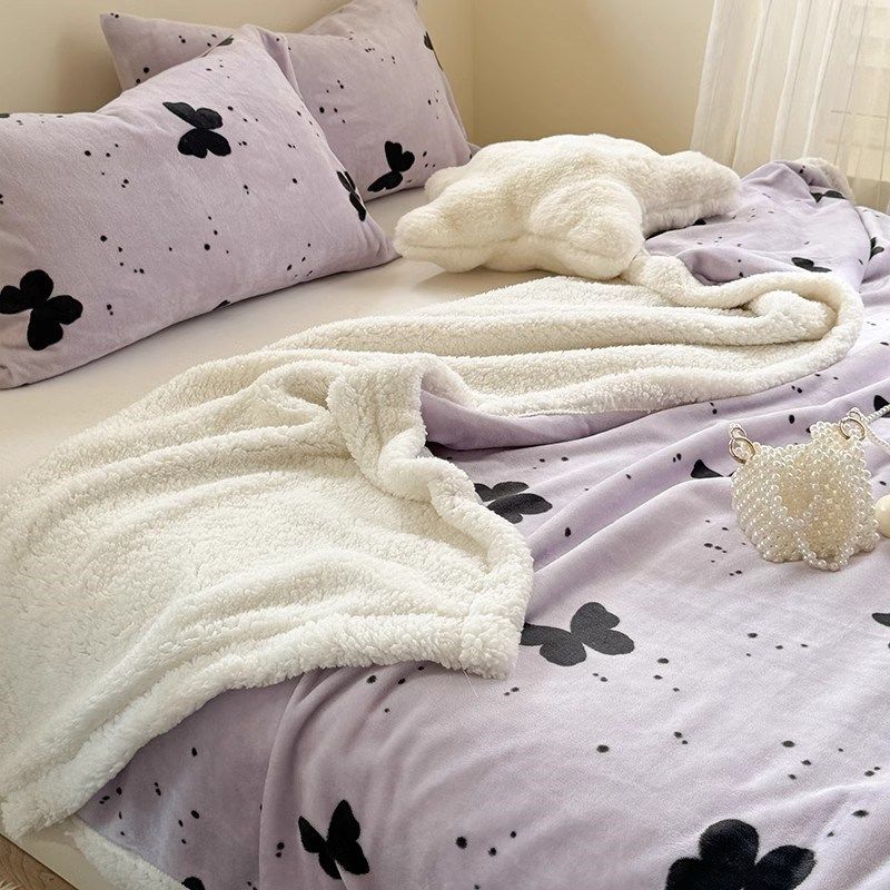 羊羔绒毛毯子毛巾被办公室午睡沙发毯儿童空调毯学生珊瑚绒被罩