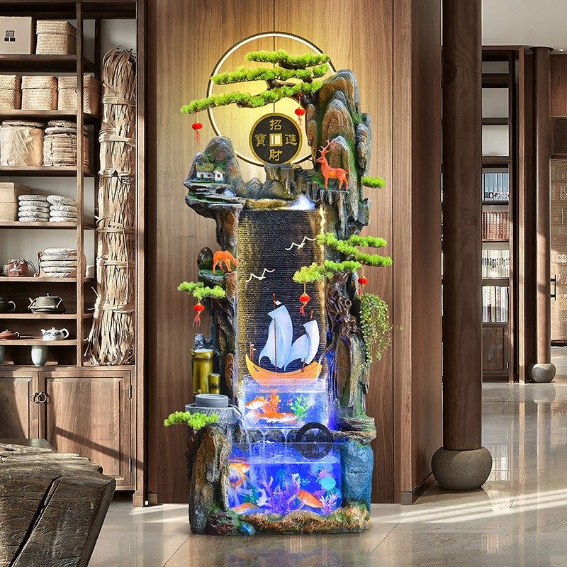 假山流水喷泉鱼缸循环水景观客厅加湿器办公室招财装饰品落地摆件,家居饰品,流水摆件,淘宝优惠券,粉丝福利购,淘宝优惠卷
