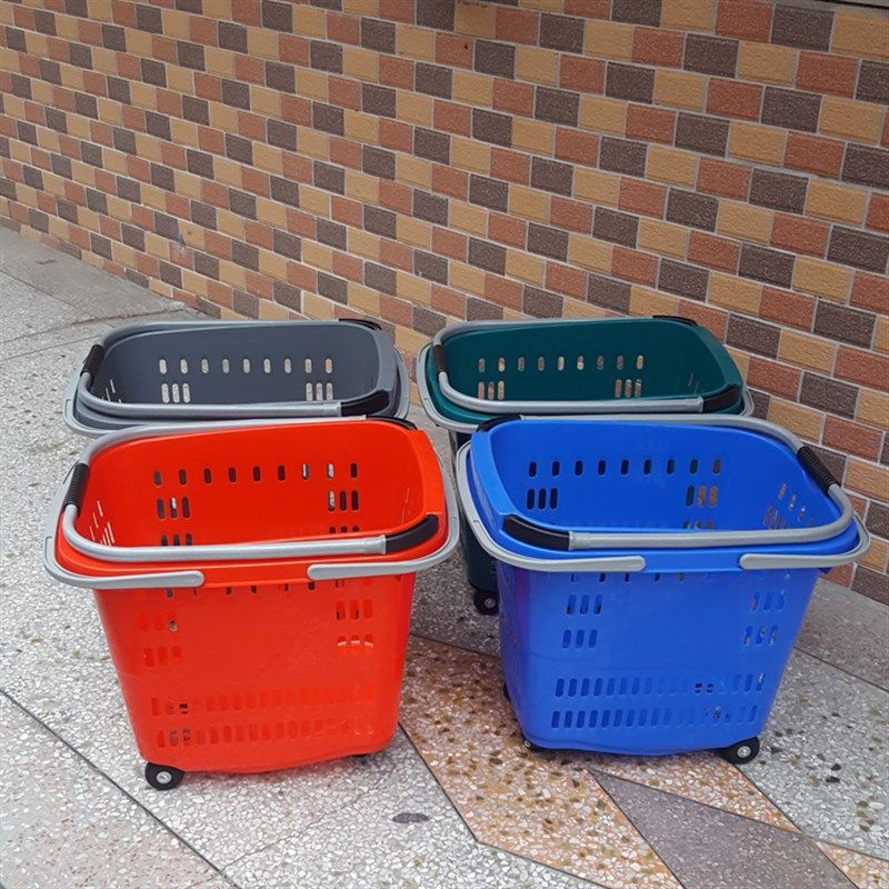 超市购物篮拉杆篮带轮手拉篮拖篮加厚大号塑料KTV啤酒篮子购物车,商业/办公家具,购物篮,淘宝优惠券,粉丝福利购,淘宝优惠卷