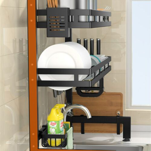 Over The Sink Dish Drying Rack,  Drainer with Utensil Sponge