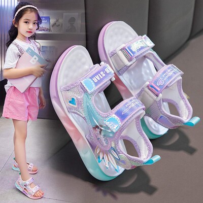 Girls sandals summer new style soft sole princess shoes fas
