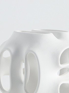 现代极简样板间电视柜书桌玄关软装饰品室内设计镂空创意陶瓷摆件