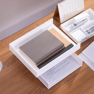 赞扬桌面整理塑文件架A4纸纳多层料资收料筐办公文具套座装1035多