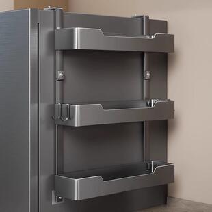 冰箱侧收纳置物架厨房多功能储物神器壁挂多层调味料保鲜膜收纳架