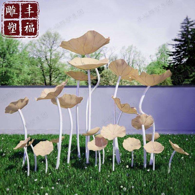 创意不锈钢莲花雕塑 户外大型不锈钢莲花水景雕塑售楼处装饰摆件