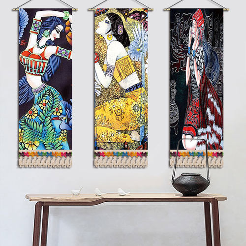 民族风挂布民宿装饰挂毯布艺墙面装饰画卧室挂画玄关走廊布画中式