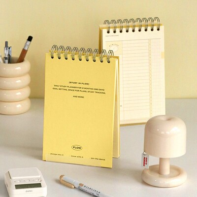 韩国iconic复古6个月每日学习计划本手持便携线圈本桌面日程本子